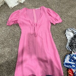 Pink Puff Sleeve Dress